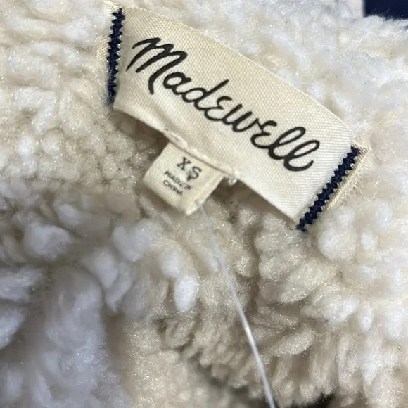 Madewell xs The Cropped Oversized Trucker Jean Jacket: Sherpa Collar Edi… - Picture 6 of 9